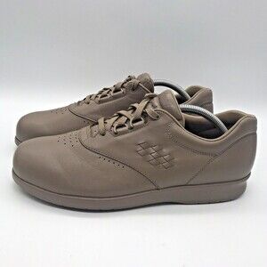 SAS Free Time Taupe Leather Women's 11.5N Shoes Comfy Lace Up Walking Sneakers